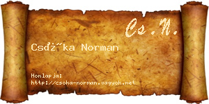 Csóka Norman névjegykártya